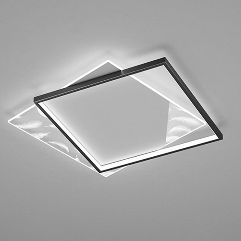 Plafonnier encastré géométrique minimaliste moderne luminaire encastré en verre