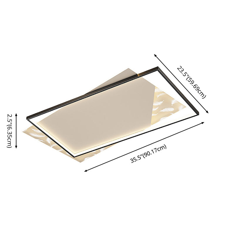 Plafonnier encastré géométrique minimaliste moderne luminaire encastré en verre