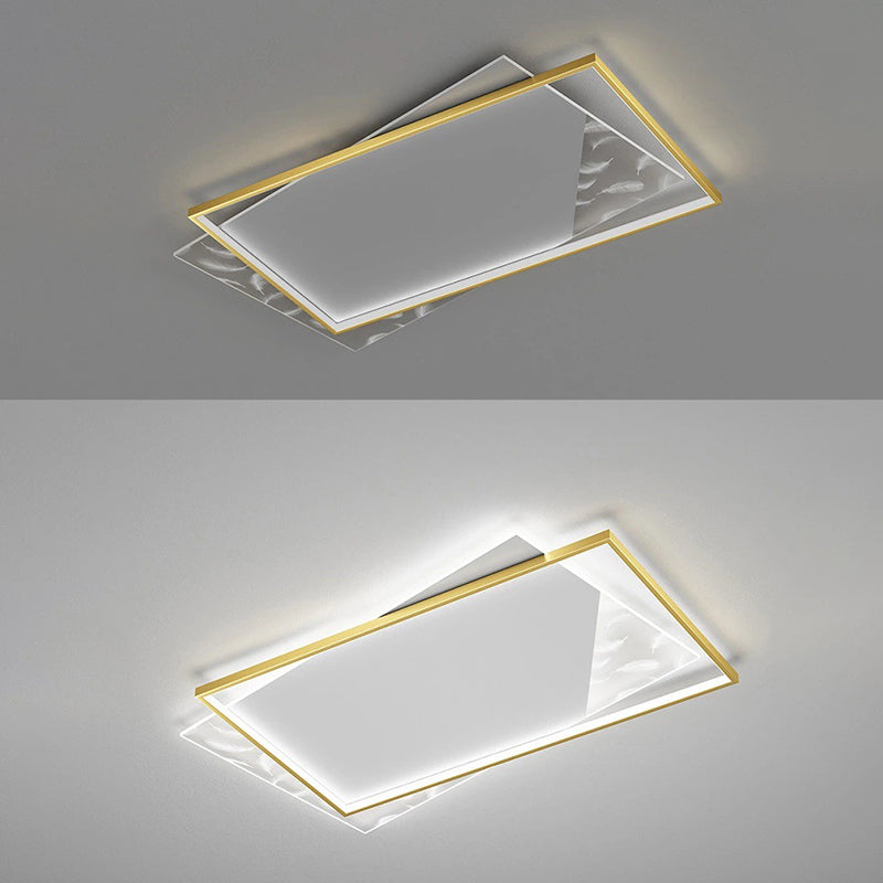 Plafonnier encastré géométrique minimaliste moderne luminaire encastré en verre