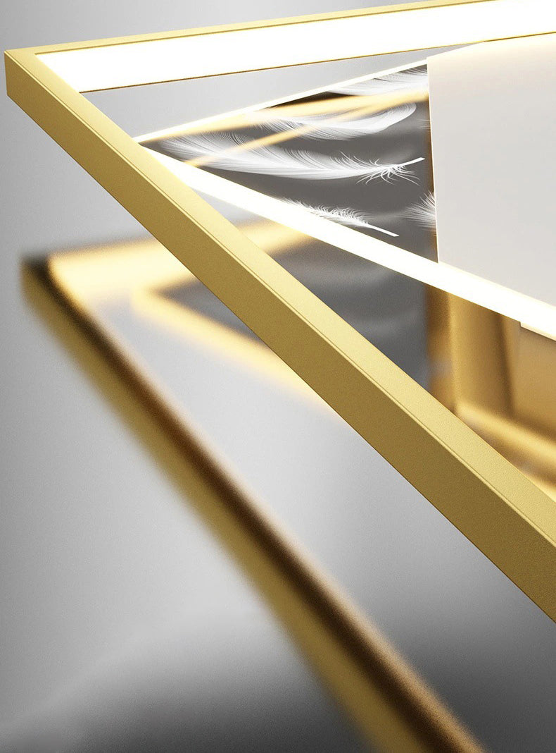 Plafonnier encastré géométrique minimaliste moderne luminaire encastré en verre