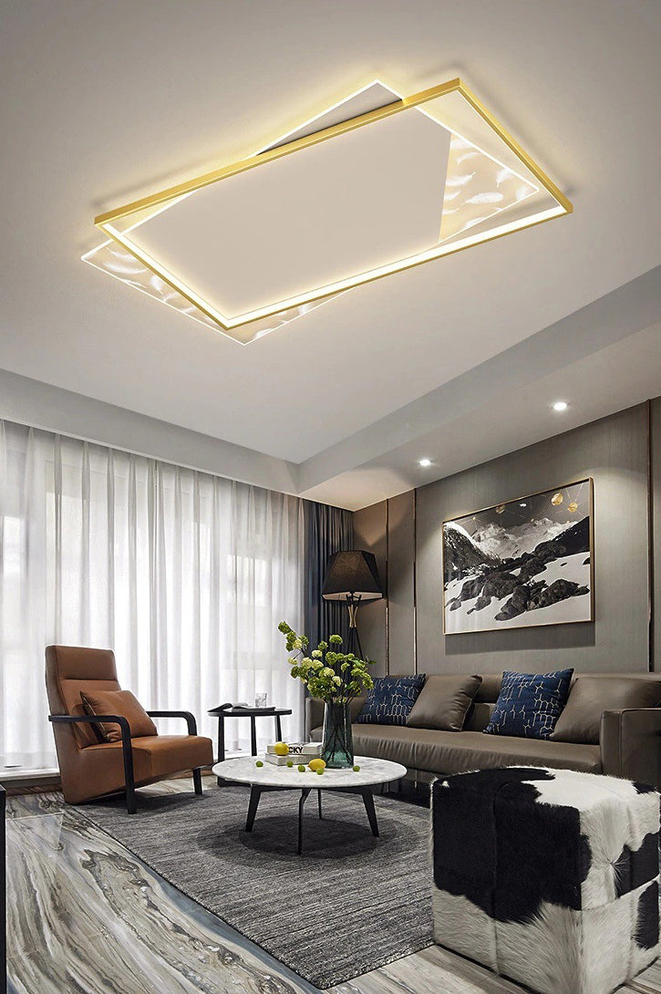 Plafonnier encastré géométrique minimaliste moderne luminaire encastré en verre
