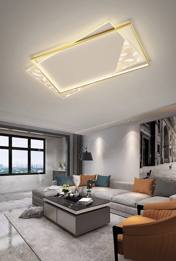 Plafonnier encastré géométrique minimaliste moderne luminaire encastré en verre