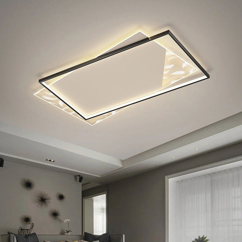 Plafonnier encastré géométrique minimaliste moderne luminaire encastré en verre