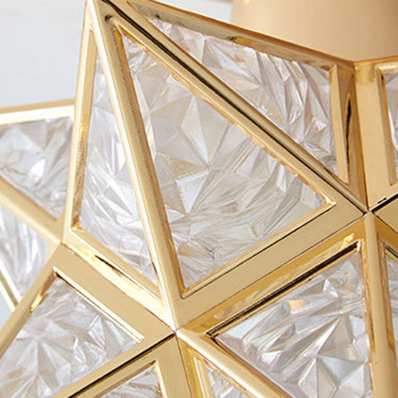 Star Semi-Flush Ceiling Light Traditional Acrylic Ceiling Mount Chandelier for Bedroom