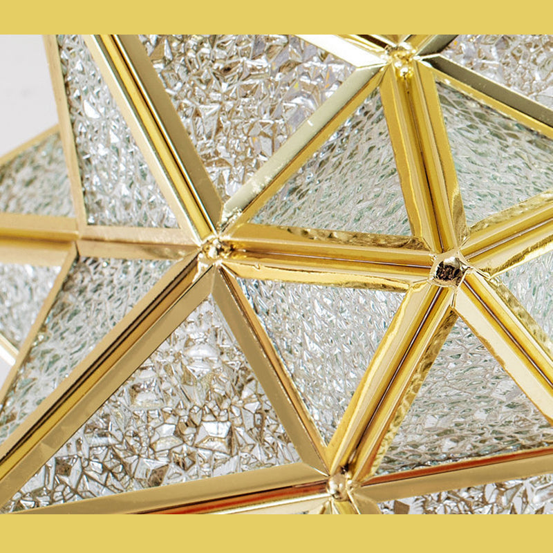 Star Semi-Flush Ceiling Light Traditional Acrylic Ceiling Mount Chandelier for Bedroom
