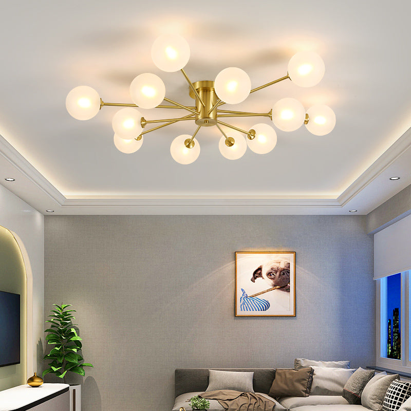 Glass Bubbles Semi-Flush Ceiling Light Nordic Style Semi Flush Mount Ceiling Light