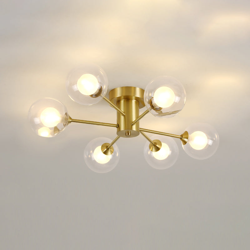 Glass Bubbles Semi-Flush Ceiling Light Nordic Style Semi Flush Mount Ceiling Light