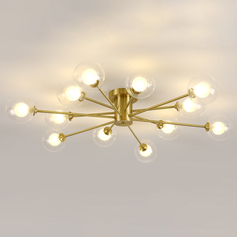 Glass Bubbles Semi-Flush Ceiling Light Nordic Style Semi Flush Mount Ceiling Light