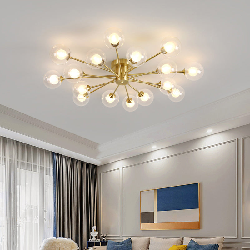 Glass Bubbles Semi-Flush Ceiling Light Nordic Style Semi Flush Mount Ceiling Light