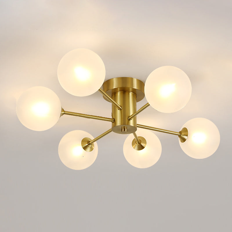 Glass Bubbles Semi-Flush Ceiling Light Nordic Style Semi Flush Mount Ceiling Light