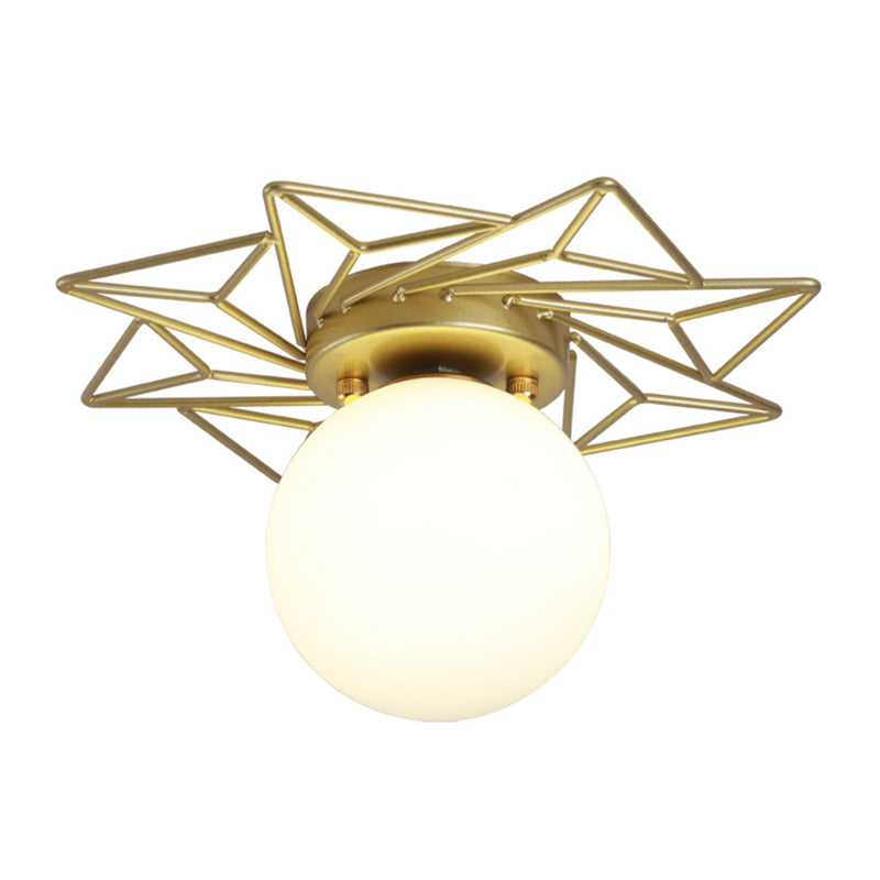 Plafonnier encastré sphérique doré, luminaire de plafond en verre de Style nordique