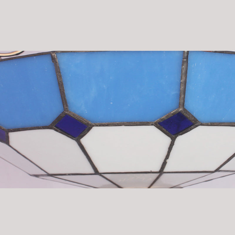 Lumo a pendente sospeso Mediterraneo colorato in vetro invertito Dome lampadario lampadario