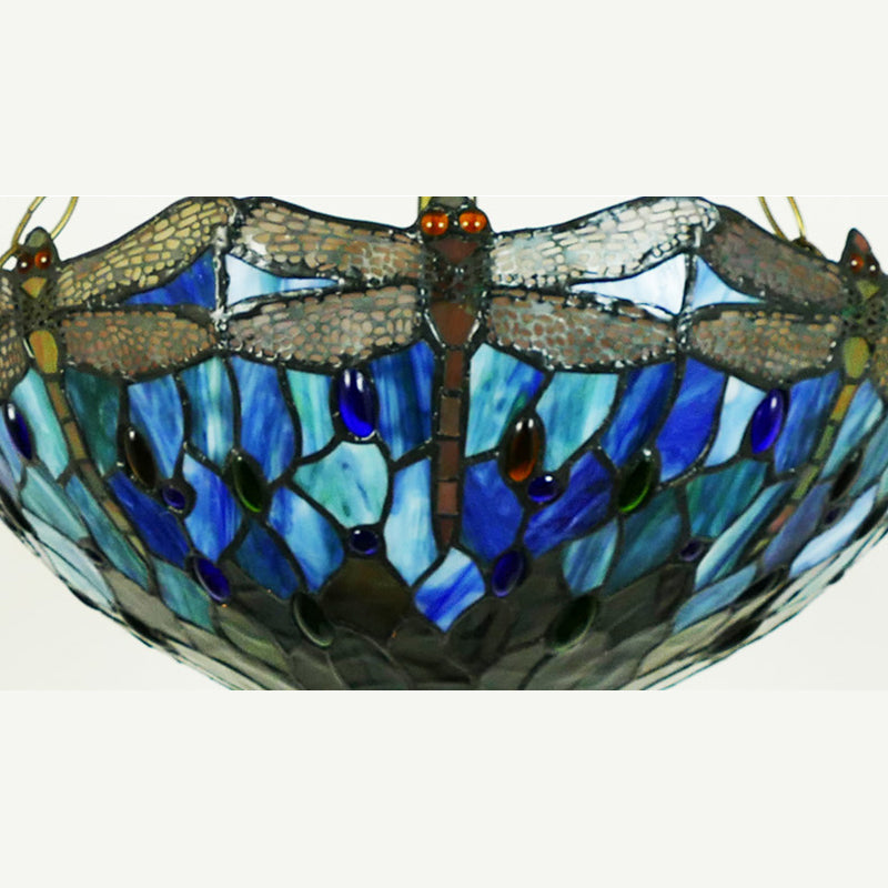 Kroonluchter verlichtingsarmatuur Tiffany-stijl koepelvormige gekleurd kunstglas hangende kroonluchter