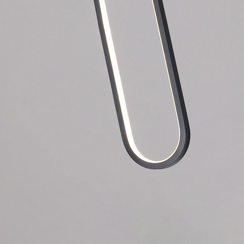 Black Geometric LED Pendant Light in Modern Concise Style Aluminium Hanging Lamp with Acrylic Shade