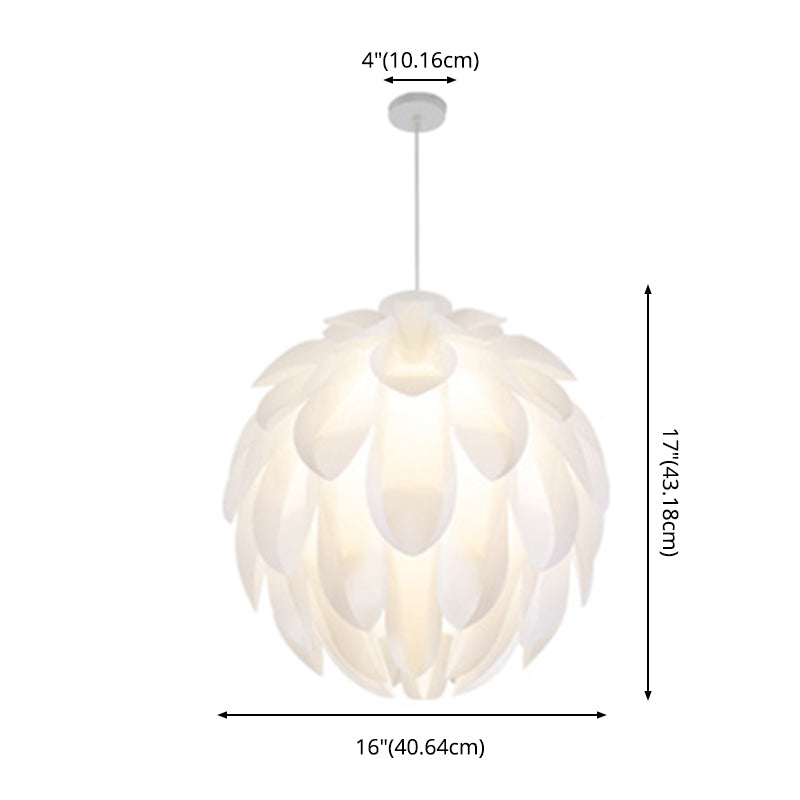 Wit led hanglamp in moderne beknopte stijl smeedijzeren hangende lamp met plastic schaduw