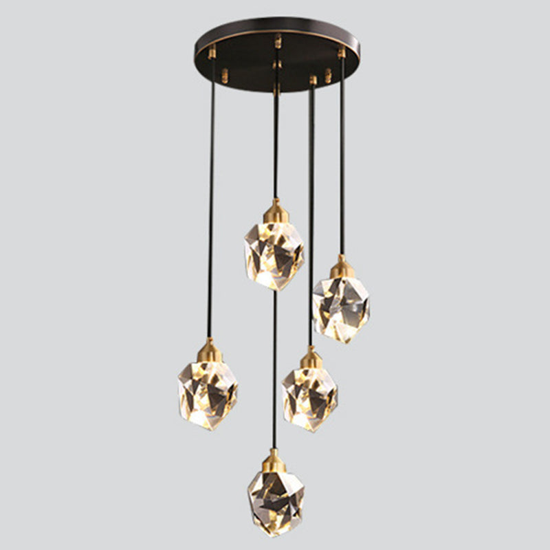 Ultra-moderne Einfachheit Diamant Multi-Licht Anhänger Kristall Suspension Anhänger Licht für das Restaurant