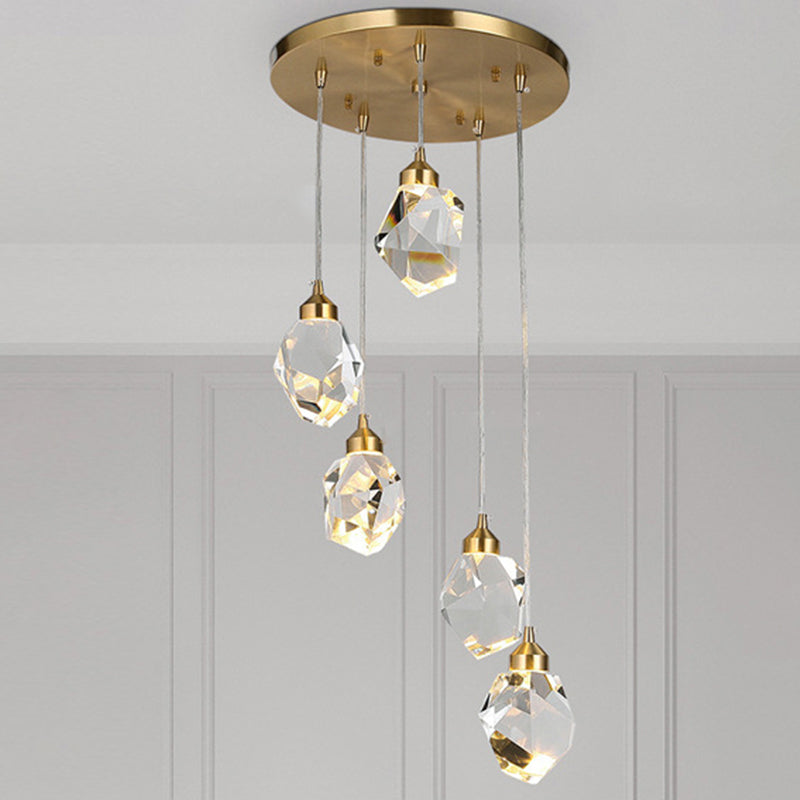 Ultra-moderne Einfachheit Diamant Multi-Licht Anhänger Kristall Suspension Anhänger Licht für das Restaurant