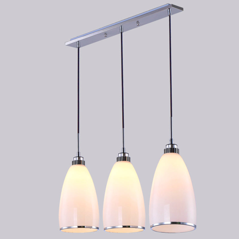 1 Light Bell Pendant Lighting Modern simplicity White Glass Pendant Ceiling Lights for Restaurant