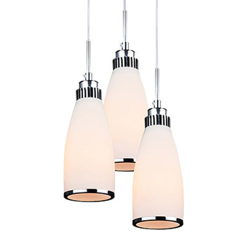 1 Light Bell Pendant Lighting Modern simplicity White Glass Pendant Ceiling Lights for Restaurant