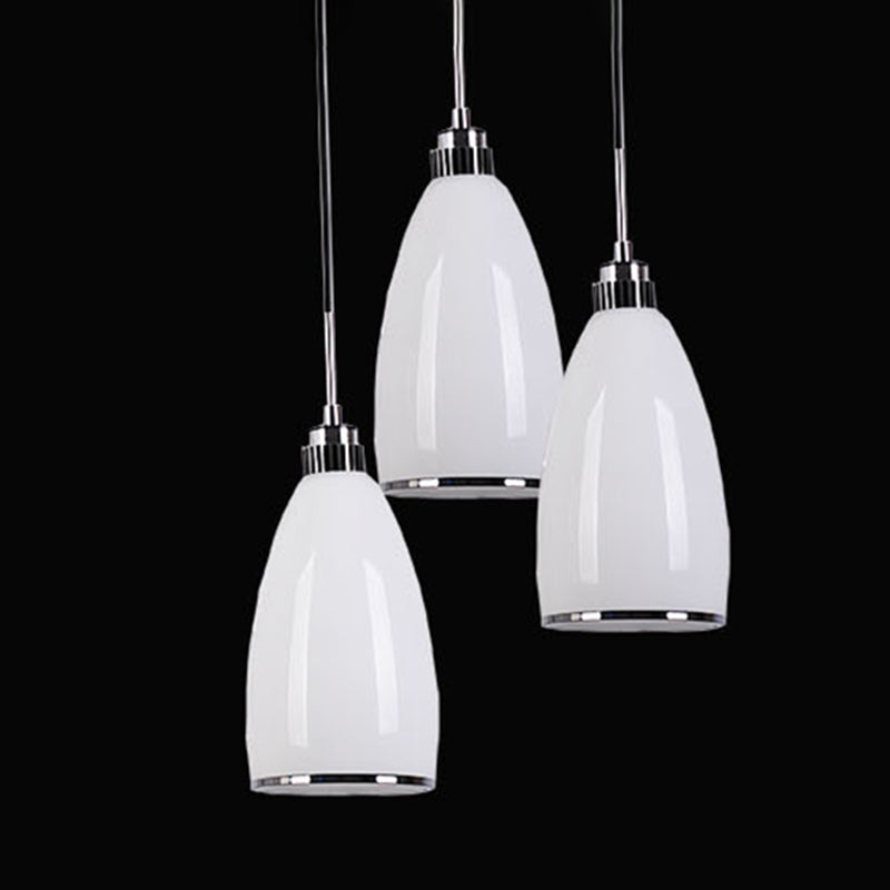 1 Light Bell Pendant Lighting Modern simplicity White Glass Pendant Ceiling Lights for Restaurant