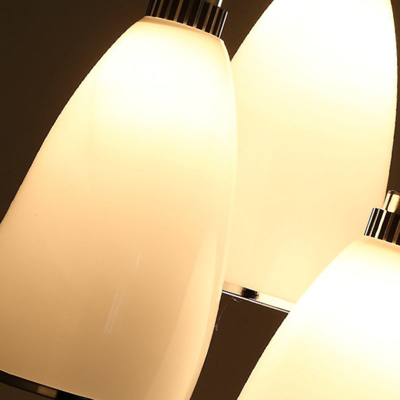 1 Light Bell Pendant Lighting Modern simplicity White Glass Pendant Ceiling Lights for Restaurant