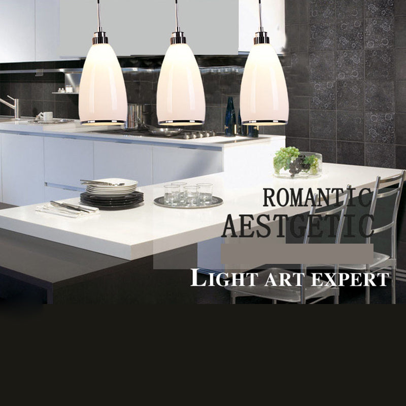 1 Light Bell Pendant Lighting Modern simplicity White Glass Pendant Ceiling Lights for Restaurant