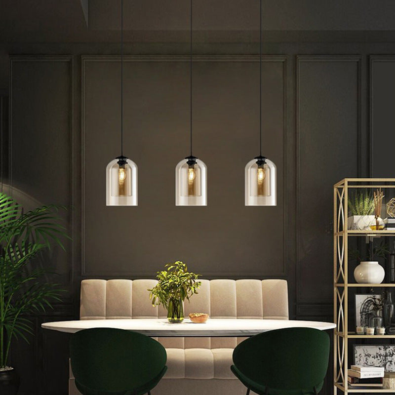 1 éclairage pendentif à cylindre léger moderne simplicité en verre pendant plafond pour restaurant