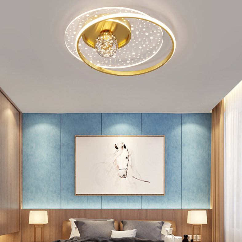 Luminaires de plafond encastrés modernes en acrylique, cercle encastré pour chambre à coucher
