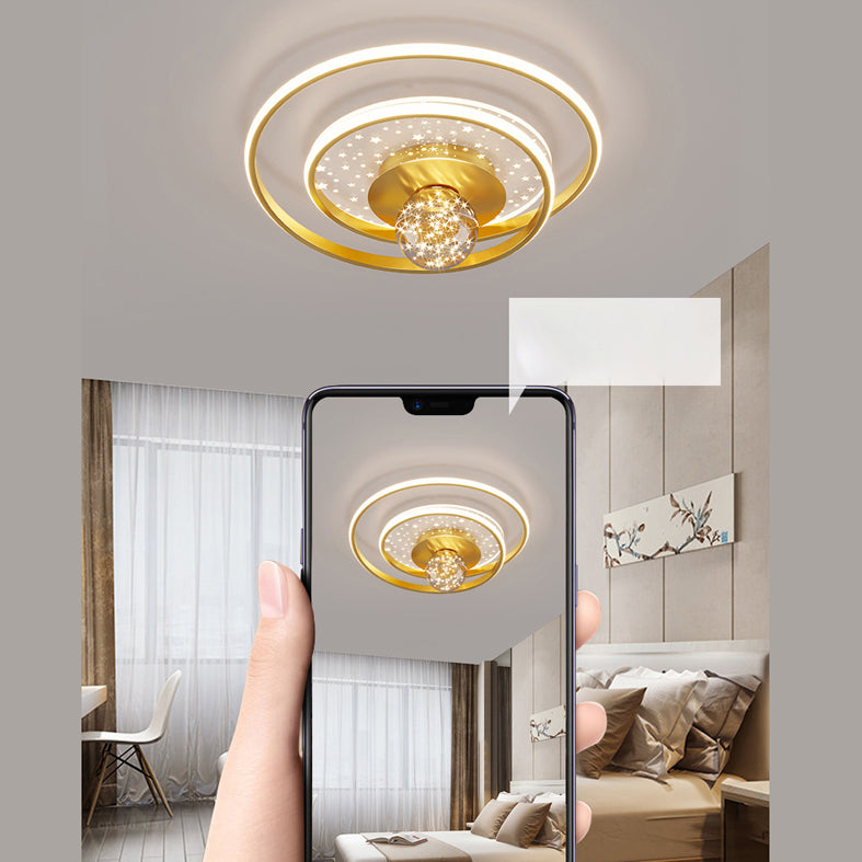 Luminaires de plafond encastrés modernes en acrylique, cercle encastré pour chambre à coucher