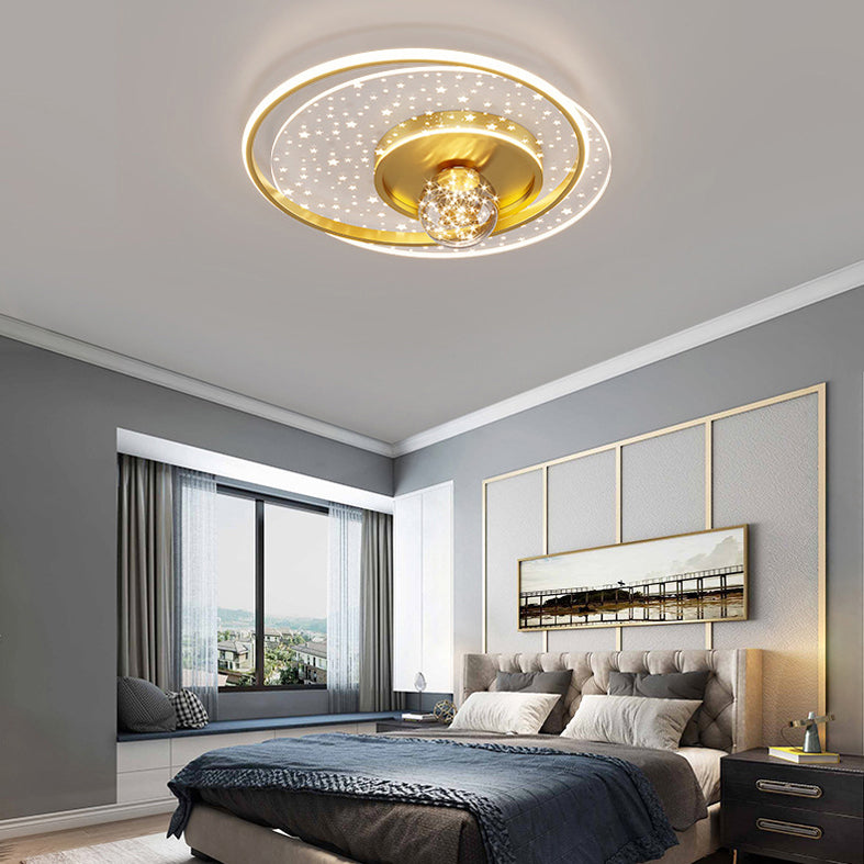 Luminaires de plafond encastrés modernes en acrylique, cercle encastré pour chambre à coucher