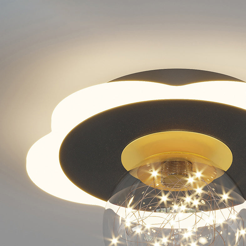 Geometrische halbbündige Leuchte, moderne, schlichte Deckenleuchte für Schlafzimmer