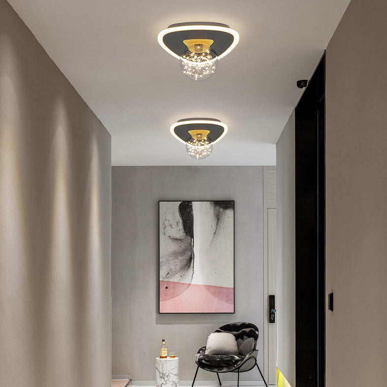 Geometrische halbbündige Leuchte, moderne, schlichte Deckenleuchte für Schlafzimmer