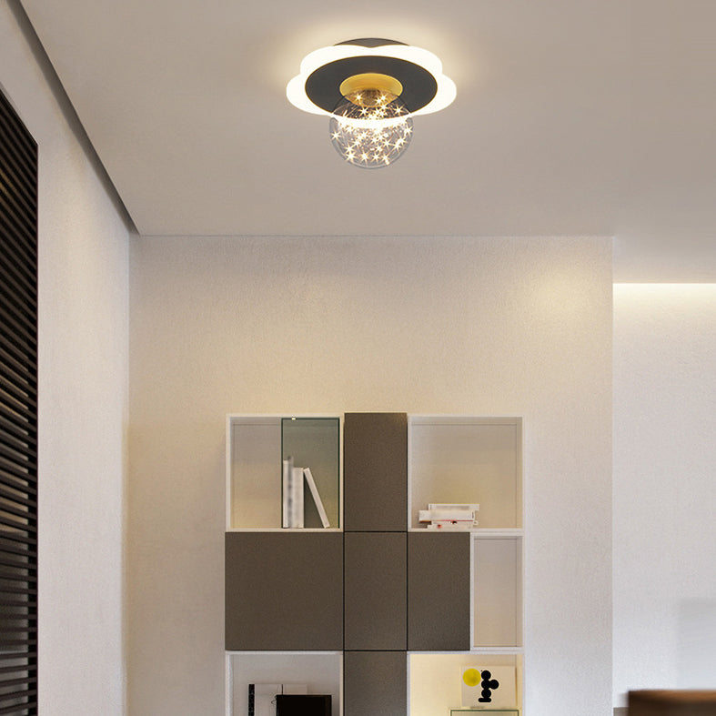 Geometrische halbbündige Leuchte, moderne, schlichte Deckenleuchte für Schlafzimmer