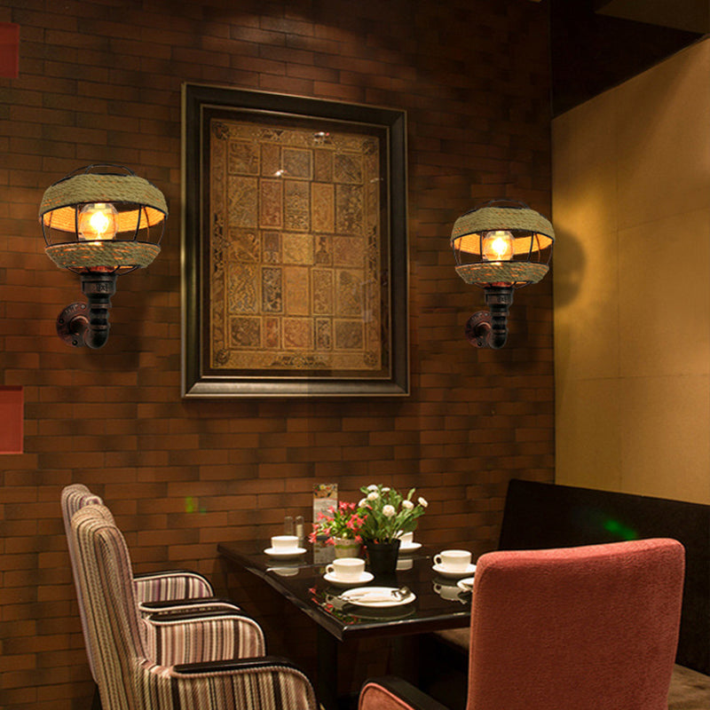 Globe Metal Sconce Industrial 1 Leichtes Wohnzimmerwandbeleuchtung in verwitterten Kupfer