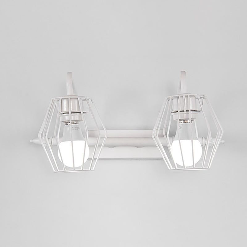 Metallkäfigwandmontierte Lampe Industrial 2/3 Lichter Wohnzimmer Leuchte Licht in Schwarz/Weiß