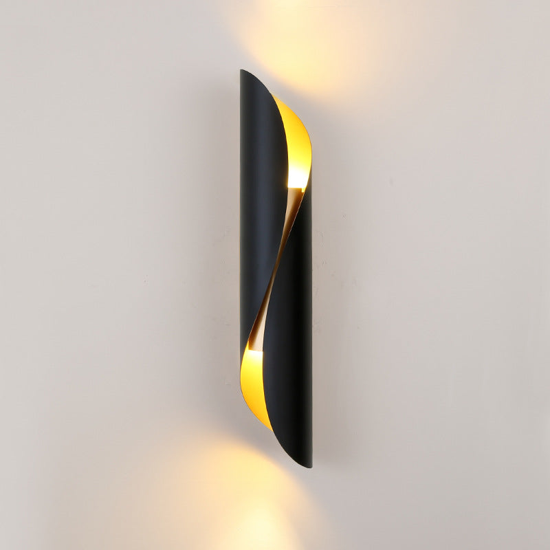 Modern Luxury LED Wall Lamp Wrought Iron Cylindrical Wall Sconce for Interior Spaces