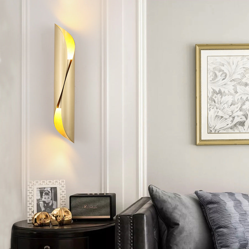 Modern Luxury LED Wall Lamp Wrought Iron Cylindrical Wall Sconce for Interior Spaces