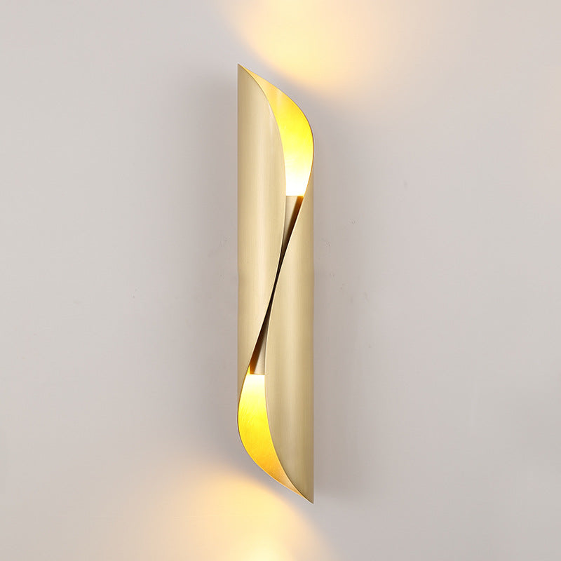Modern Luxury LED Wall Lamp Wrought Iron Cylindrical Wall Sconce for Interior Spaces