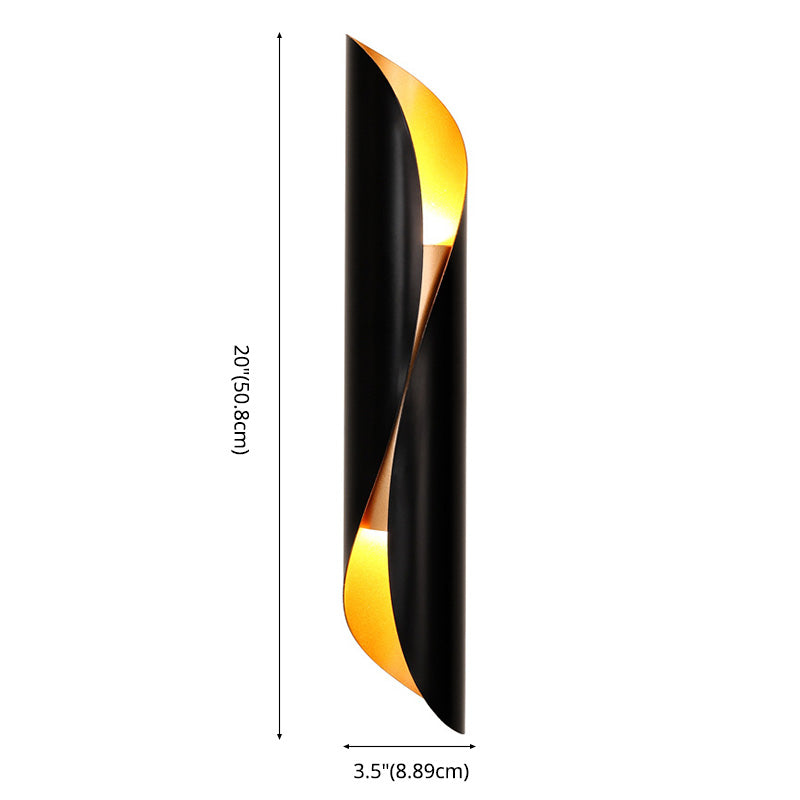 Modern Luxury LED Wall Lamp Wrought Iron Cylindrical Wall Sconce for Interior Spaces