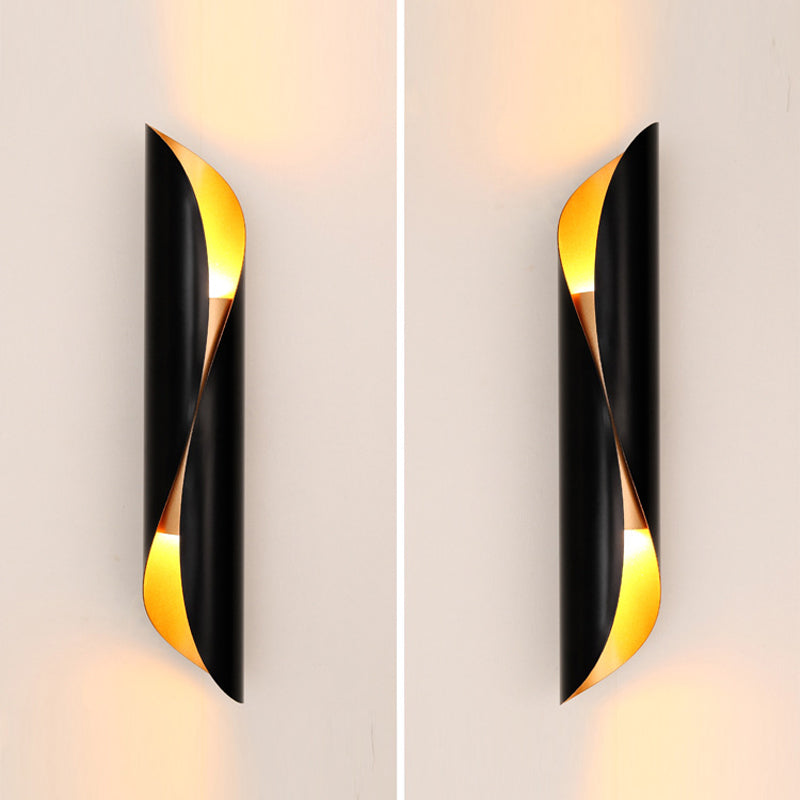 Modern Luxury LED Wall Lamp Wrought Iron Cylindrical Wall Sconce for Interior Spaces