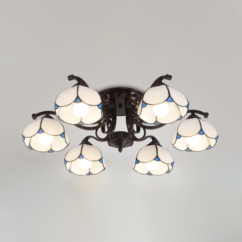 Tiffany Tiffany 3/6/8 3/6/8 Gris / blanc / bleu semi Flush Mount Light