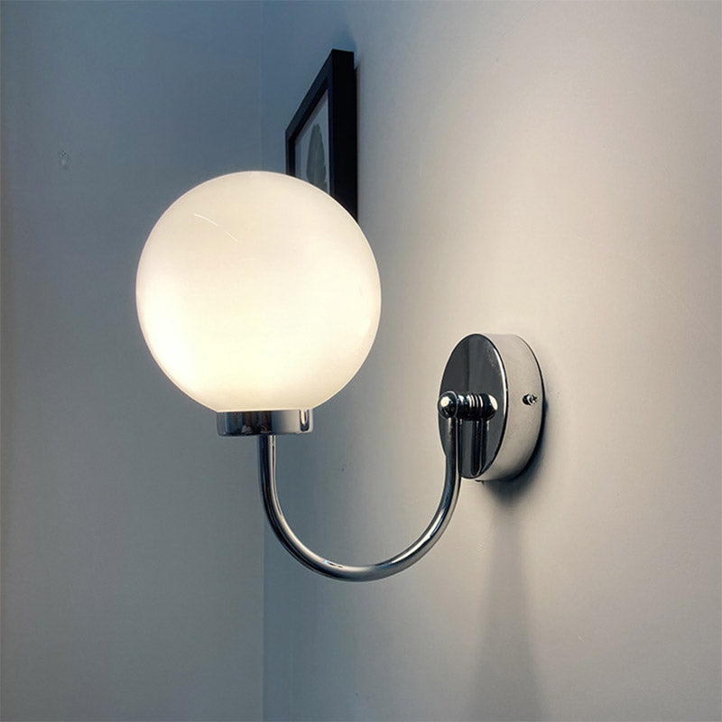 Contemporary 1-Light Wall Sconce Spherical Glass Wall Mounted Light for Living Room