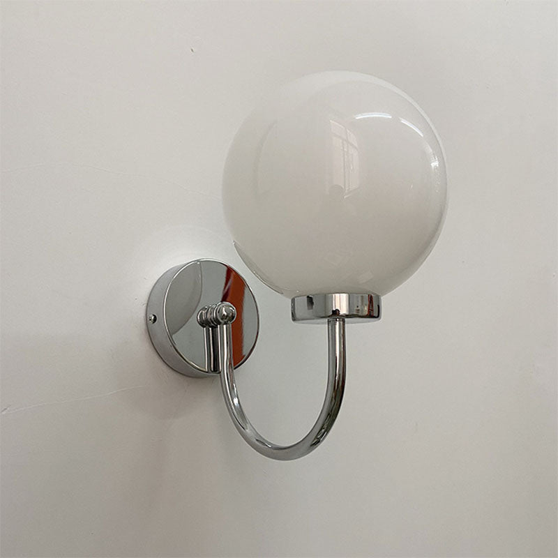 Contemporary 1-Light Wall Sconce Spherical Glass Wall Mounted Light for Living Room