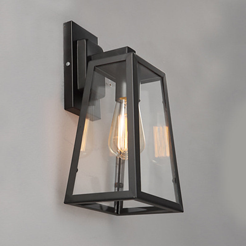Geometrische klare Glas 1-Licht-Wandleuchte Industrielle Außenwandlampe