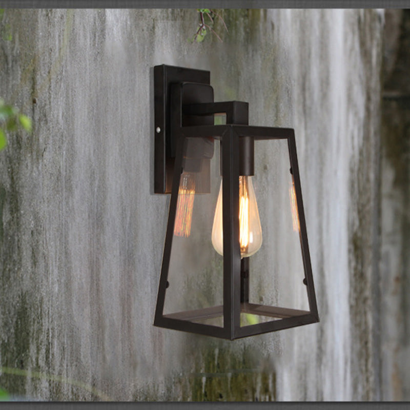 Geometrische klare Glas 1-Licht-Wandleuchte Industrielle Außenwandlampe