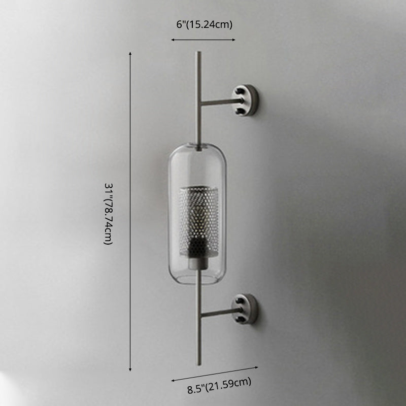 1 Licht industrielle klare Glaswandleuchte Goldwandlampe für Schlafzimmer