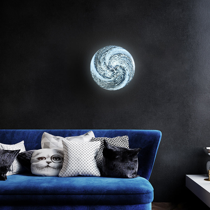 Contemporary Glass Wall Lighting 1-Light Circle Sconce Light for Bedroom