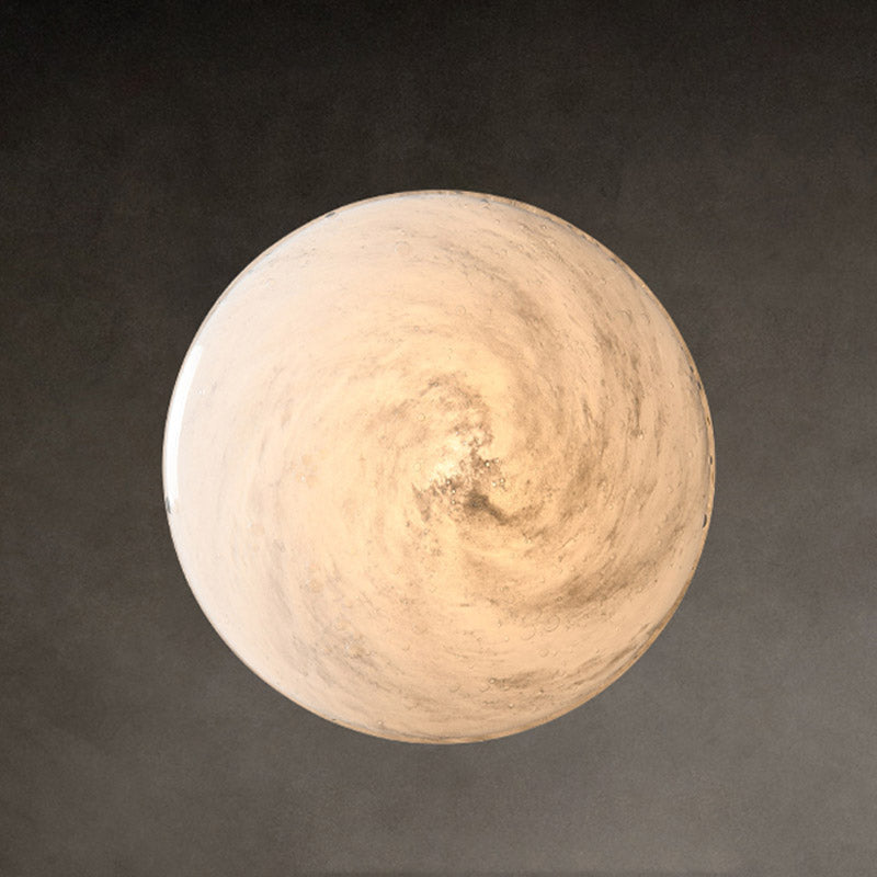 Contemporary Glass Wall Lighting 1-Light Circle Sconce Light for Bedroom