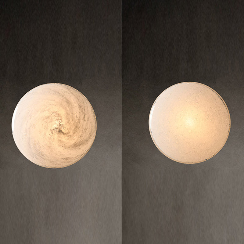 Contemporary Glass Wall Lighting 1-Light Circle Sconce Light for Bedroom