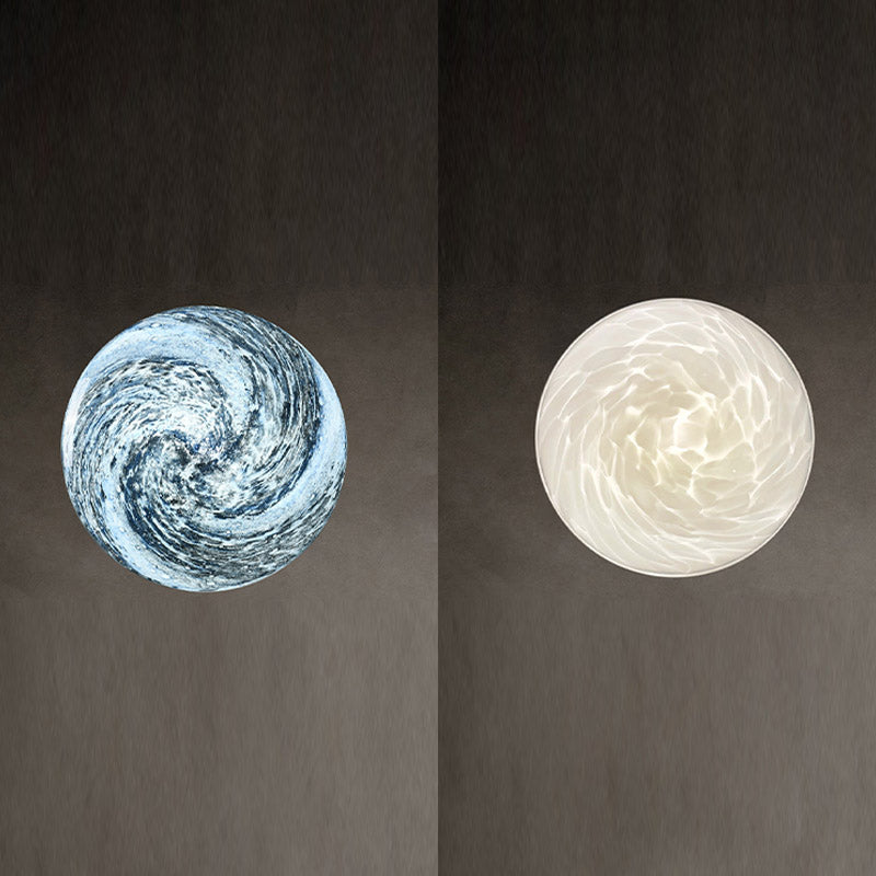 Contemporary Glass Wall Lighting 1-Light Circle Sconce Light for Bedroom